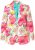 Ulla Popken 835230 Blomstret blazer i bomull Rød - Blazere - Blazere i store størrelser for dame