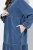 Ulla Popken 840972 Sweatkjole med volanger Indigo - Collegekjoler - 