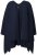 Ulla Popken 841117 Oversize strikkeponcho med strass Mørkeblå - Ponchoer og capes - 