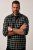 JP1880 Checked Flannel Shirt Long Sleeve Eucalyptus Green - Skjorter - Store skjorter - 2XL-8XL
