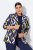 Ulla Popken 842680 Mønstret jerseyblazer i punto di roma Mørkeblå - Blazere - Blazere i store størrelser for dame