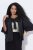 Ulla Popken 842712 Kort blazer med knyting og volangermer Svart - Blazere - Blazere i store størrelser for dame