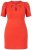 Ulla Popken 845150 Kortermet bodycon-kjole Rød - Kjoler - Kjoler for alle størrelser