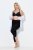 Ulla Popken 846491 3/4-strømpeleggings med blonder Svart - Strømpebukser & sokker - 