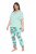 Ulla Popken 846971 Mønstret pyjamas Lysegrønn - Pyjamas/Loungewear - 