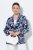 Ulla Popken 847586 Blazer i blomstret jacquard Mørkeblå - Blazere - Blazere i store størrelser for dame