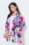 Ulla Popken 849728 Blomstret blazer i linblanding Hvit - Blazere - Blazere i store størrelser for dame
