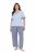 Ulla Popken 849850 Rutete pyjamas Lyseblå - Pyjamas/Loungewear - 