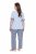 Ulla Popken 849850 Rutete pyjamas Lyseblå - Pyjamas/Loungewear - 