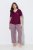 Ulla Popken 849850 Rutete pyjamas Bærrød - Pyjamas/Loungewear - 