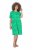 Ulla Popken 850204 Kortermet jerseykjole med V-hals Grønn - Jerseykjoler - 