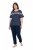 Ulla Popken 850403 Blomstret pyjamas Mørkeblå - Pyjamas/Loungewear - 