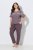 Ulla Popken 850403 Blomstret pyjamas Brun - Pyjamas/Loungewear - 