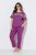 Ulla Popken 850403 Blomstret pyjamas Fiolett - Pyjamas/Loungewear - 