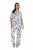 Ulla Popken 850441 Mønstret pyjamas Benhvit - Pyjamas/Loungewear - 