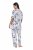 Ulla Popken 850441 Mønstret pyjamas Benhvit - Pyjamas/Loungewear - 