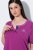 Ulla Popken 850864 Rutete 3-delt pyjamassett Fiolett - Pyjamas/Loungewear - 