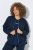 Ulla Popken 851040 Sweatjakke med glidelås Mørkeblå - Collegegensere - Sweatshirts til dame – store størrelser