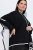 Ulla Popken 851127 Åpen strikkeponcho med strasskant Svart - Ponchoer og capes - 
