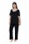 Ulla Popken 851245 Stripete pyjamas Svart - Pyjamas/Loungewear - 