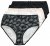 Ulla Popken 851752 Stripete truser 5-pakning Svart - Truser - 