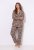 Ulla Popken 852649 Mønstret pyjamas med skjortekrage Brun - Pyjamas/Loungewear - 