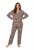 Ulla Popken 852649 Mønstret pyjamas med skjortekrage Brun - Pyjamas/Loungewear - 
