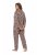 Ulla Popken 852649 Mønstret pyjamas med skjortekrage Brun - Pyjamas/Loungewear - 