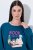 Ulla Popken 852710 Langermet hjemmegenser Petrol - Pyjamas/Loungewear - 