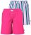Ulla Popken 852752 Stripete pyjamasshorts 2-pakning Rosa - Pyjamas/Loungewear - 