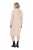 Ulla Popken 853669 Langermet strikket kjole med hette Beige - Midikjoler - Midikjoler i store størrelser