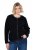 Ulla Popken 853685 Kort teddyjakke med kanter i skinnlook Svart - Jakker - Damejakker i store størrelser