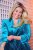 Ulla Popken 855499 Fløyelsblazer med strass Turkis - Blazere - Blazere i store størrelser for dame