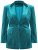 Ulla Popken 855499 Fløyelsblazer med strass Turkis - Blazere - Blazere i store størrelser for dame
