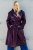 Ulla Popken 855617 Trenchcoat i skinnlook med knytebelte Vinrød - Frakker - Kåper i store størrelser