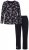 Ulla Popken 856134 Blomstret pyjamas Svart - Pyjamas/Loungewear - 