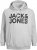 Jack & Jones CORP LOGO Large Print Hoodie Light Grey Melange - Gensere og hettegensere - Store hettegensere - 2XL-14XL