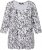 Ulla Popken Number Print 3/4 Sleeve Tee Snow White - Trykket T-skjorter for dame - 