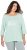 Ulla Popken Metallic Lettering 3/4 Sleeve Tee Mint Green - Trykket T-skjorter for dame - 
