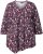 Ulla Popken Asymmetric Cowboy Boot Print Tee Dark Ruby - Trykket T-skjorter for dame - 