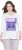 Ulla Popken Fashion Graphic T-Shirt Off-White - Trykket T-skjorter for dame - 
