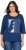 Ulla Popken Inspirational Graphic Lettering 3/4 Sleeve Tee Dark Blue - Trykket T-skjorter for dame - 