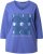 Ulla Popken Meet Me In The Moonlight 3/4 Sleeve Graphic Tee Atlantic Blue - Trykket T-skjorter for dame - 