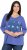 Ulla Popken Meet Me In The Moonlight 3/4 Sleeve Graphic Tee Atlantic Blue - Trykket T-skjorter for dame - 