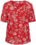 Kaffe Curve Ami Short Sleeve Blouse Printed Poppy Red - Bluser & tunikaer - 
