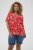 Kaffe Curve Ami Short Sleeve Blouse Printed Poppy Red - Bluser & tunikaer - 