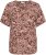 Kaffe Curve Ami Short Sleeve Blouse Printed Henna Brown - Bluser & tunikaer - 