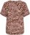 Kaffe Curve Ami Short Sleeve Blouse Printed Henna Brown - Bluser & tunikaer - 