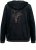 Ulla Popken Tulip Line Print Velour Zip Hoodie Black - Hettegensere og collegegensere - Myke gensere, hettegensere og strikk