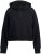 Ulla Popken Ribbed Inset Zip Collar Hoodie Black - Hettegensere og collegegensere - 